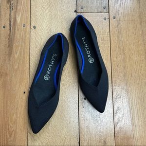 Rothy's Black Pointy Slides Flats
